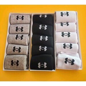 Under Armour Ankle Socks 15 Pairs UA Gym Trainer Lightweight Black Grey White